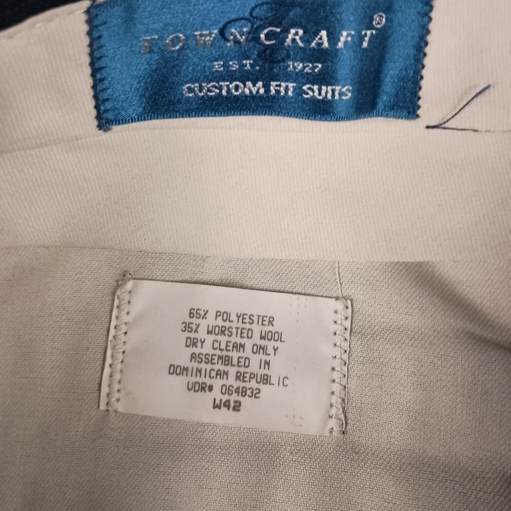 Vintage Towncraft 48L 42W Rainbow Pinstripe Durable Wool Blend Mens 2 Piece Suit